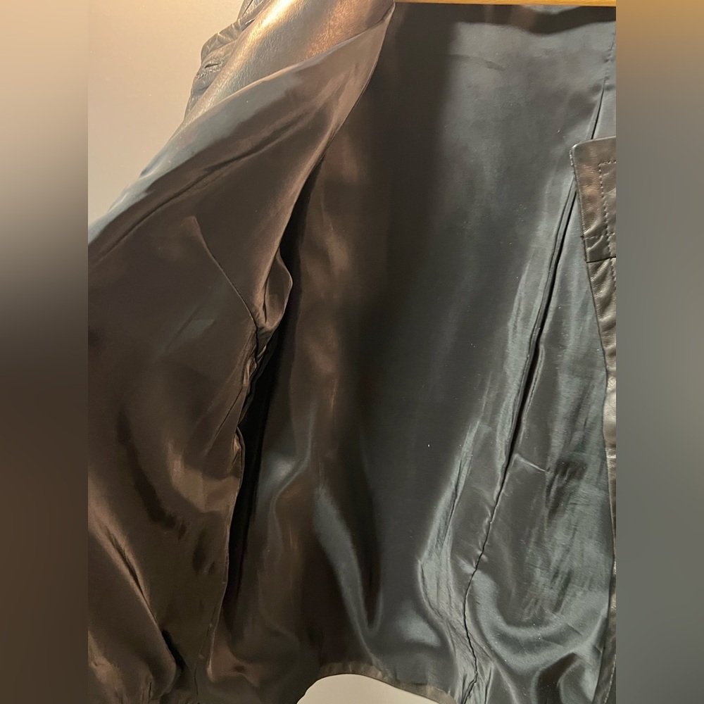 Talbots Leather Double Breasted Jacket 8P - Picture 6 of 9